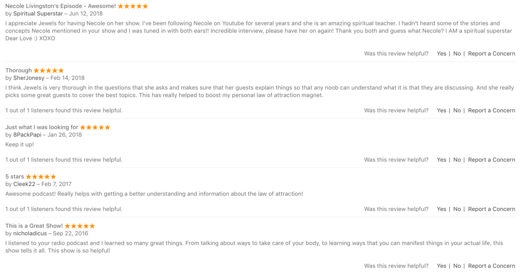 Law Of Attraction Talk Radio iTunes Reviews